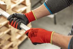 RODER latex-coated protective gloves red/black (12 pairs/pack) 11
