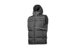 BORGER Insulated vest with hood black L (52)