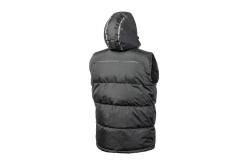BORGER Insulated vest with hood black S (48)
