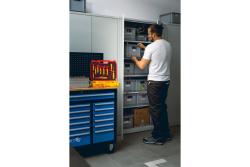 Workshop cabinet with wall panel