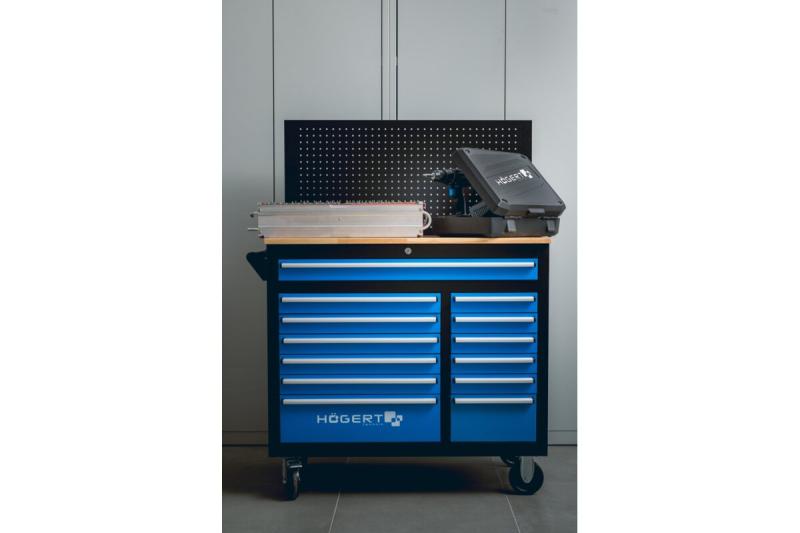 Werkplaatskast met wandpaneel