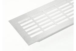 W80 grille, rectangular, 80 x 480, brushed steel
