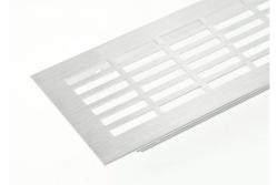W80 grille, rectangular, 80 x 480, brushed steel