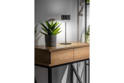 AZELIA-LED-pöytävalaisin, ladattava, 2,5 W, 200 lm, 5 V, 4000 K, 4000 mAh, himmennettävä, musta