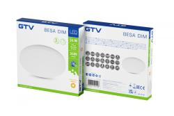 LED svítidlo BESA, 24 W, 2400 lm, 3000 K, AC 180–250 V, IP54, IK10, PC+PC, kulaté, stmívatelné