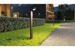 LED garden luminaire LONDON, 10 W, 720 lm, IP54, 4000K, post 780 mm, black