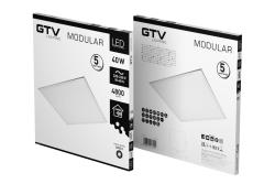 MODULAR LED light fixture, 40W, 4800lm, 3000K, AC220-240V, IP54, 60x60cm, backplate