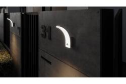 LED facade luminaire NICE with motion sensor, 20 W, 1900 lm, 4000K, IP65, corridor function, black
