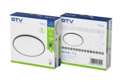 LED luminaire TULA, 24 W, 1680 lm, 4000K, AC180-250V, PF>0.5, IP44, Ø350 mm, black