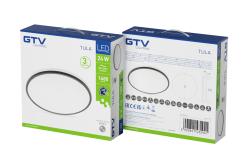 LED luminaire TULA, 24 W, 1680 lm, 4000K, AC180-250V, PF>0.5, IP44, Ø350 mm, black