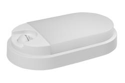 LED luminaire TULON with motion sensor, 15 W, 1350 lm, 4000K, AC220-240V, IP54, oval, white