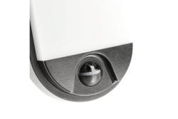 LED luminaire TULON with motion sensor, 15 W, 1350 lm, 4000K, AC220-240V, IP54, oval, black