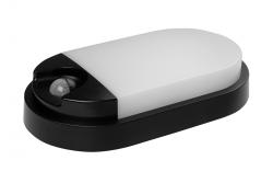 LED luminaire TULON with motion sensor, 15 W, 1350 lm, 4000K, AC220-240V, IP54, oval, black