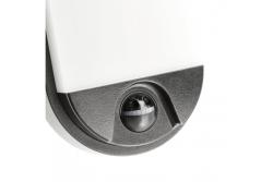 LED luminaire TULON with motion sensor, 15 W, 1350 lm, 4000K, AC220-240V, IP54, oval, black