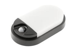 LED luminaire TULON with motion sensor, 15 W, 1350 lm, 4000K, AC220-240V, IP54, oval, black