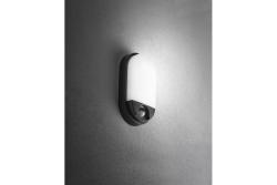 LED luminaire TULON with motion sensor, 15 W, 1350 lm, 4000K, AC220-240V, IP54, oval, black