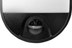 LED luminaire TULON with motion sensor, 15 W, 1350 lm, 4000K, AC220-240V, IP54, oval, black