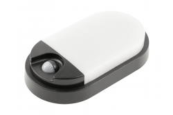 Luminaire TULON avec détecteur de mouvement, LED, 15 W, 1 350 lm, 4 000 K, 220-240 V CA, IP54, ovale, noir