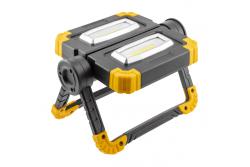 LED floodlight with rechargeable battery WORKY, 2x10 W COB, 1200 lm, 6400K, 5V/1A, USB-C, IP44