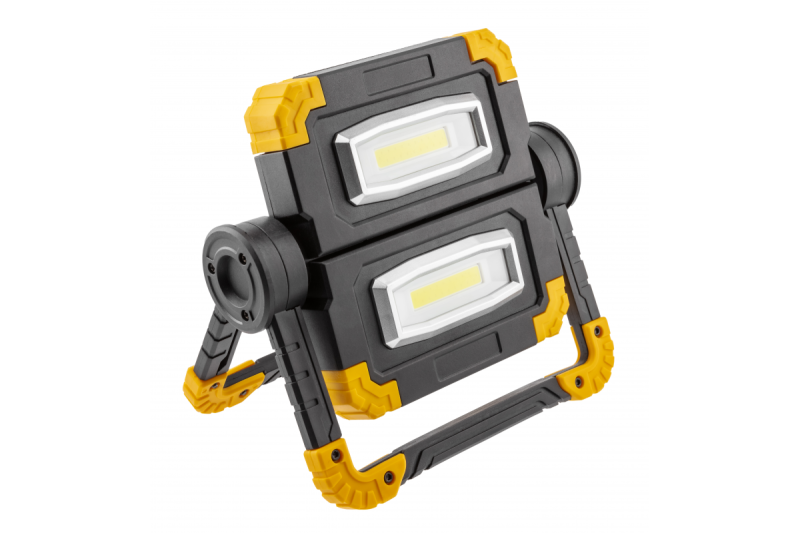 LED-schijnwerper met oplaadbare batterij WORKY, 2x10 W COB, 1200 lm, 6400K, 5V/1A, USB-C, IP44