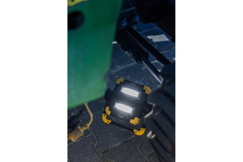 LED-schijnwerper met oplaadbare batterij WORKY, 2x10 W COB, 1200 lm, 6400K, 5V/1A, USB-C, IP44