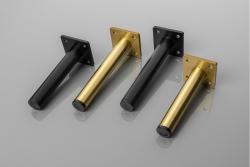 GTV RONDA SIMPLE furniture leg, cantilevered, H=180 mm, fi25 mm, steel, black matt