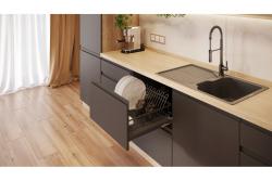 Drainer GTV MOVIX drawer, 600, soft-close, without guides, front fastening, anthracite