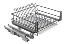 Drainer GTV MOVIX drawer, 700, soft-close, without guides, front fastening, anthracite
