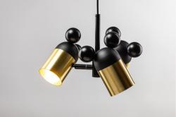 Ceiling luminaire MOUSE II, 0598, max.250V, 50/60Hz, 3*E27, max.25 W, IP20, avg. 30 cm, gold/black