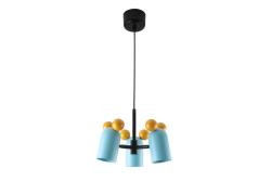Plafonnier MOUSE II, 2035, max.250V, 50/60Hz, 3*E27, max.25 W, IP20, moy. 30 cm, bleu
