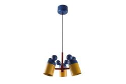 Luminaire de plafond MOUSE II, 1854, max.250V, 50/60Hz, 3*E27, max.25 W, IP20, moy. 30 cm, marine/jaune
