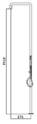 Waterevolution Flow douchezuil met mengknop en handdouche RVS T147IE