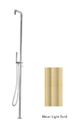 Waterevolution Flow douchezuil met mengknop en handdouche Light Gold T147WGE