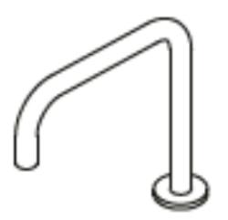 Waterevolution baduitloop H messing tbv t138 badrandkraan T1.B1.38H.LE