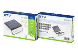 LED luminaire on solar battery DAVOS, motion/twilight sensor, 1000lm, 4000K, 2000 mAh, IP54, black