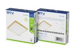 LED svítidlo ALTAR, 24 W, 1680 lm, 4000 K, AC 180–250 V, PF > 0,5, IP44, 295 × 295 mm, zlaté