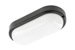 LED luminaire KODO-OK, 12 W, 1080 lm, AC175-260V, PF>0.5, Ra≥80, IP54, IK08, 4000K, oval, black
