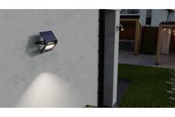 LED solar floodlight with motion sensor LUMOS II, 2000 lm, 6400K, 2600 mAh replaceable, IP65, black