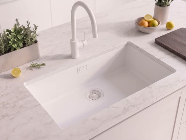Witte Grote Spoelbak 70x40 cm Onderbouw, Opbouw met Witte Plug 1208970521