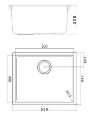 Sand White Cream Sink 50x40 cm Under-Counter, Over-Counter with White Plug 1208970546