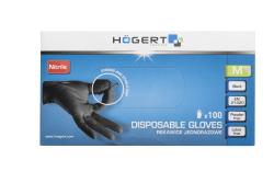 WUSSOW disposable nitrile gloves with diamond texture black (100 pcs/pack) S