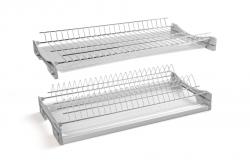 Drainer GTV BASIC 3, two-level, cabinet 400, for 16 - 18 mm slabs, 2x tray, chrome