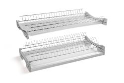 Drainer GTV BASIC 3, two-level, cabinet 400, for 16 - 18 mm slabs, 2x tray, chrome