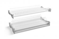 Drainer GTV BASIC 3, two-level, cabinet 400, for 16 - 18 mm slabs, 2x tray, white