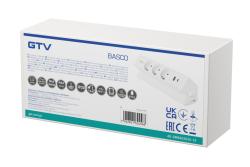 Furniture socket BASCO, 3xSHUKO, USB A+C, cable 1.5 m, white