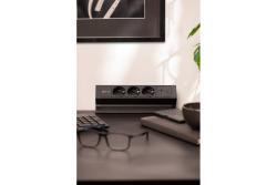 Furniture socket BASCO, 3xSHUKO, USB A+C, cable 1.5 m, black