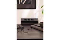 Furniture socket BASCO, 3xSHUKO, USB A+C, cable 1.5 m, black