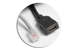 MULTISOFT furniture socket 2x Socket with Earthing, USB A+C, RJ45, HDMI, Power Cable with Plug, Black