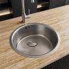 Pure.Sink Rondo Stainless Steel Round Sink—Flush-Mount, Under-Mount, and Over-Mount, 37 cm PRN38-02