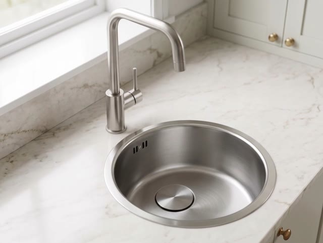 Pure.Sink Rondo RVS Ronde Spoelbak Vlakinbouw, Onderbouw en Opbouw 37 cm PRN38-02